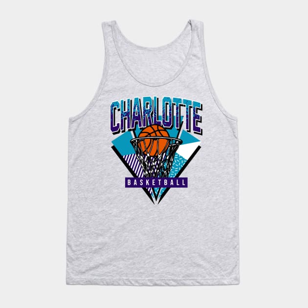 Charlotte Basketball 90s Throwback Tank Top by funandgames